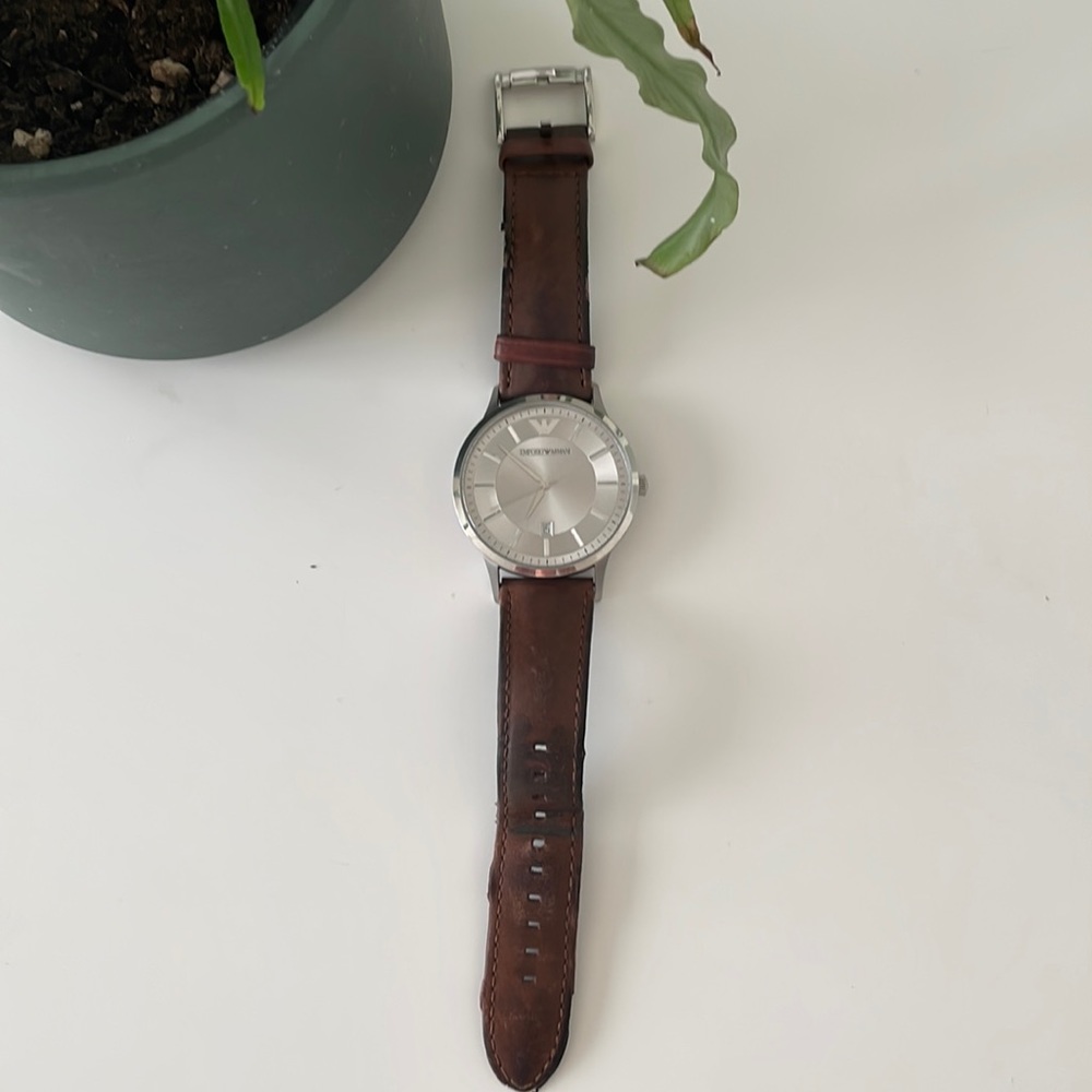 Emporio Armani Men's AR2463 Dress Brown Leather Watch